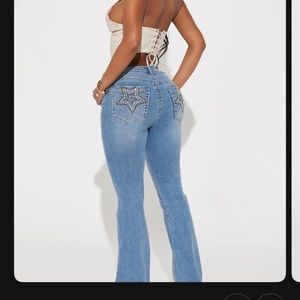 Star studded back flair jeans NO STRETCH!!